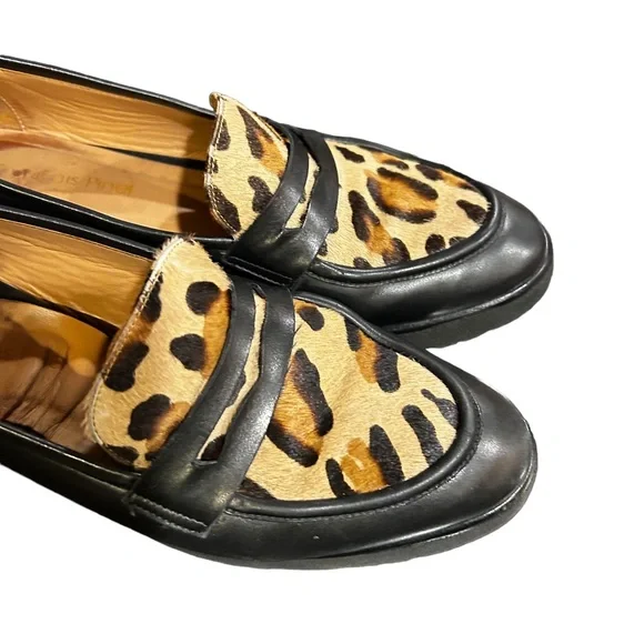 Francois Pinet Leopard Italian Leather Loafers - Picture 2 of 8
